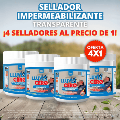 LLUVIA CERO™ | x4 Selladores Transparentes Impermeabilizantes