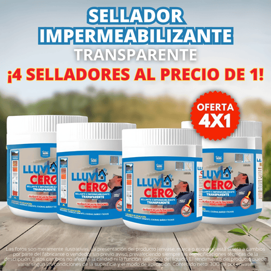 LLUVIA CERO™ | x4 Selladores Transparentes Impermeabilizantes